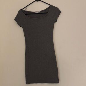 Gray Short Sleeve Bodycon Dress